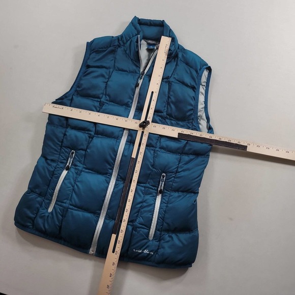 Eddie Bauer First Accent Puffer Vest Womens Medium Teal Green Goose Down - Picture 8 of 10